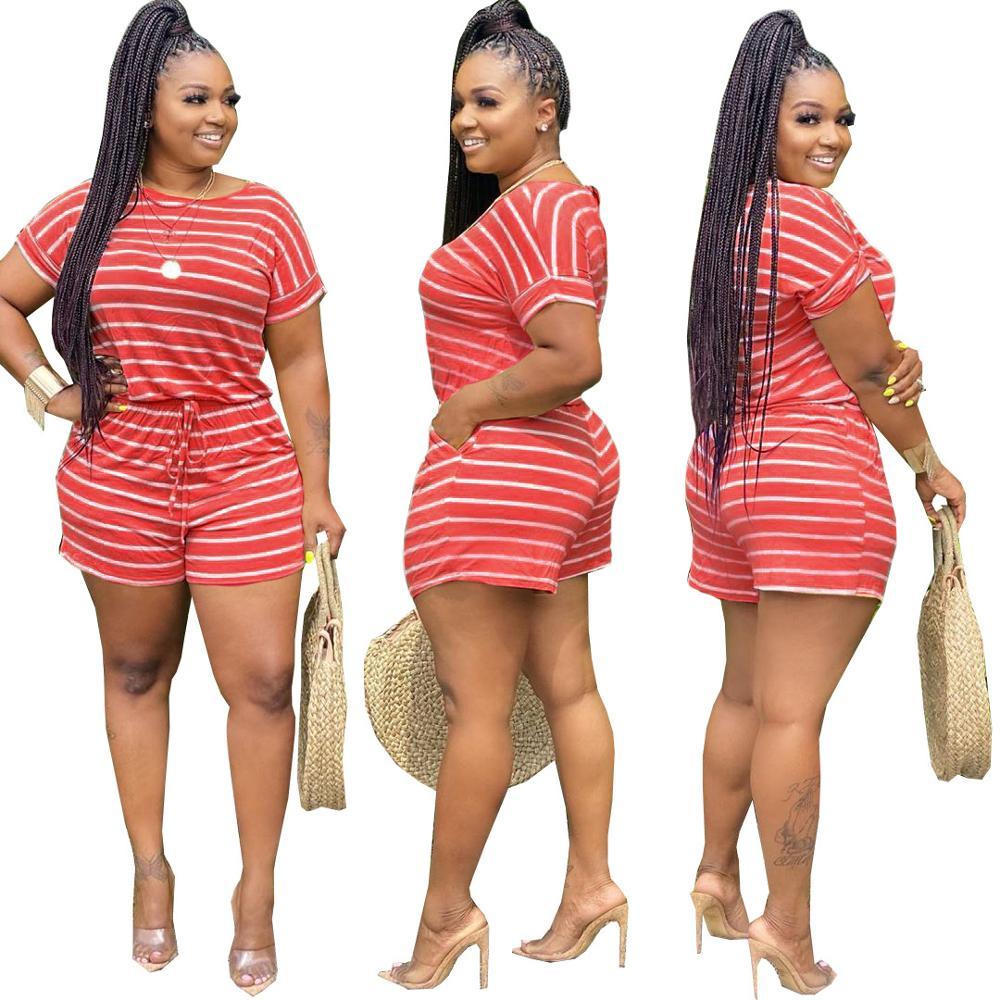 Fashion classic striped bow casual home jumpsuit