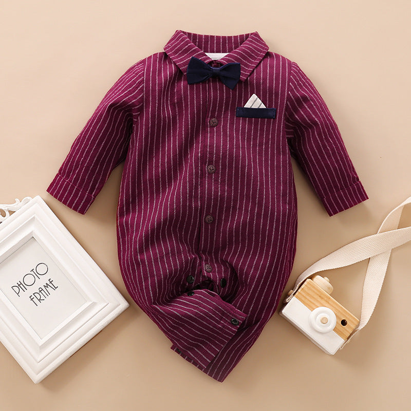 Long sleeve gentleman shirt baby romper