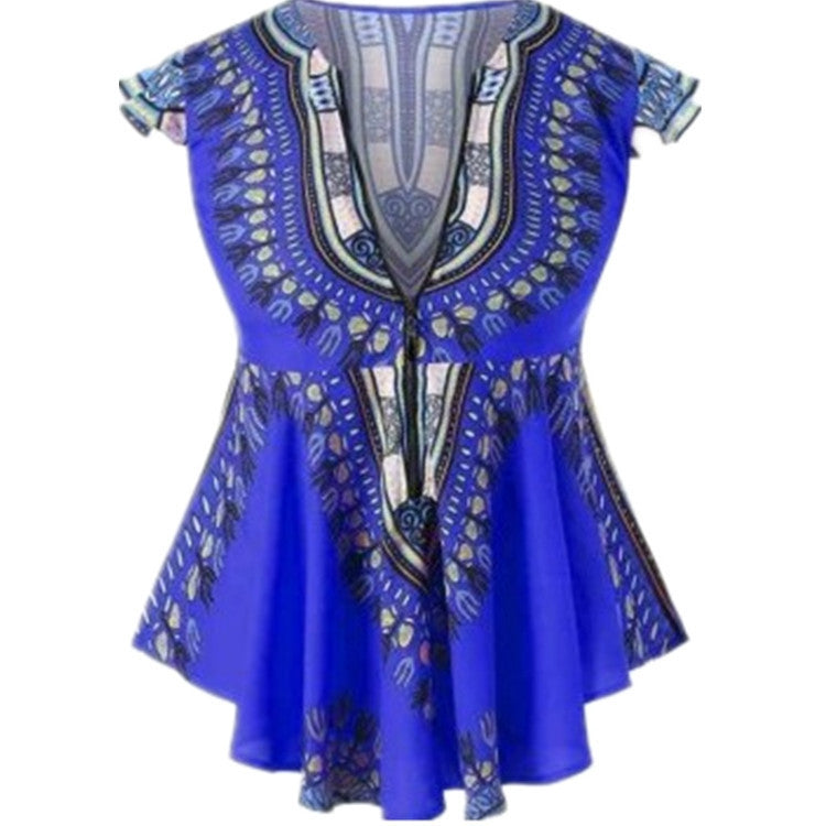 V-neck positioning digital printing top