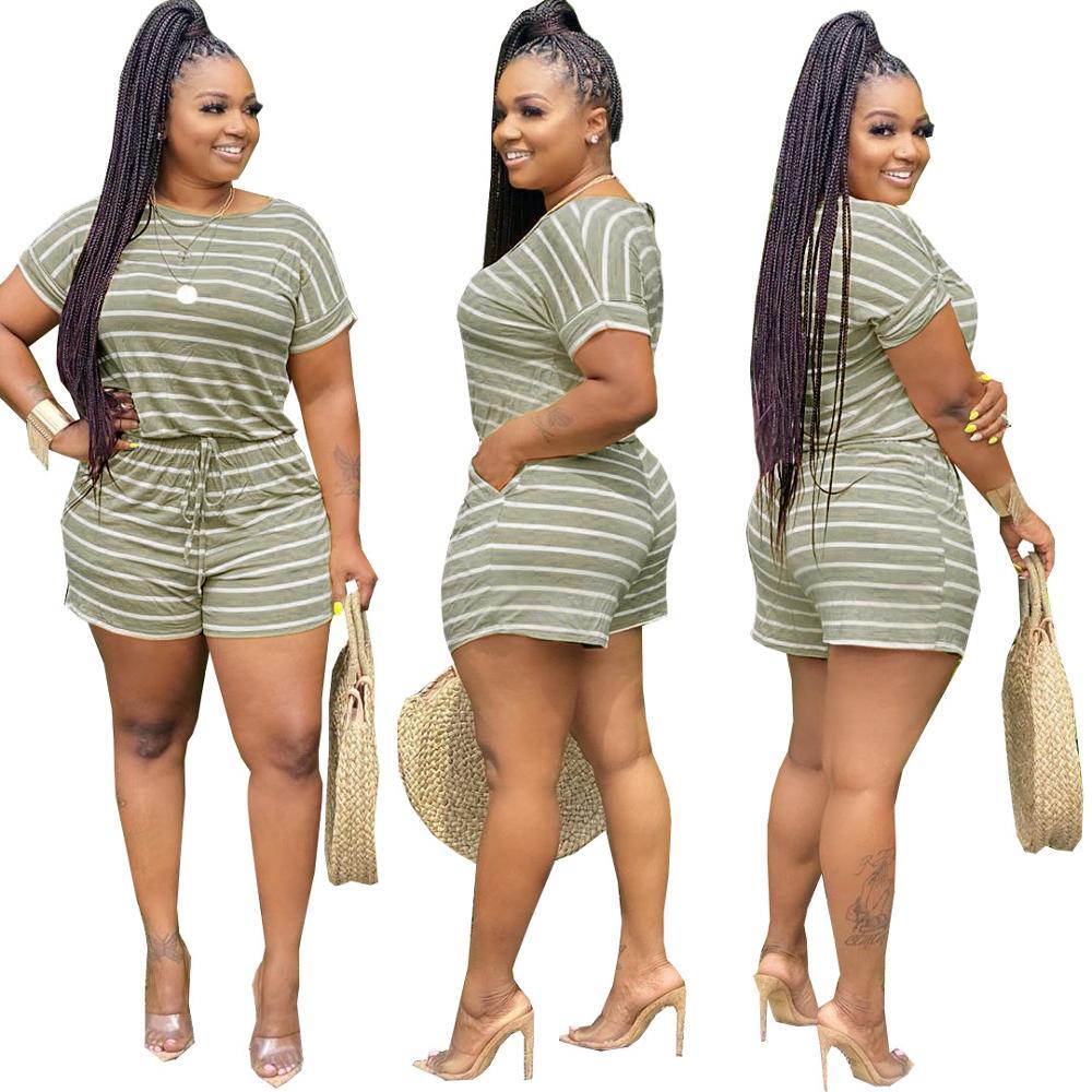 Fashion classic striped bow casual home jumpsuit