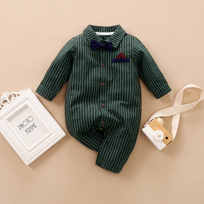 Long sleeve gentleman shirt baby romper