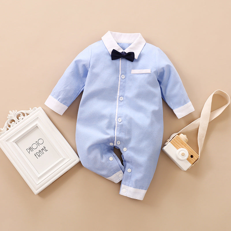 Long sleeve gentleman shirt baby romper