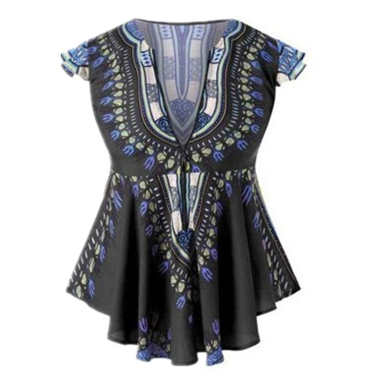 V-neck positioning digital printing top