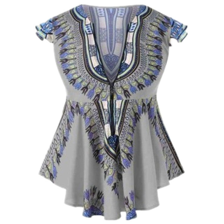 V-neck positioning digital printing top