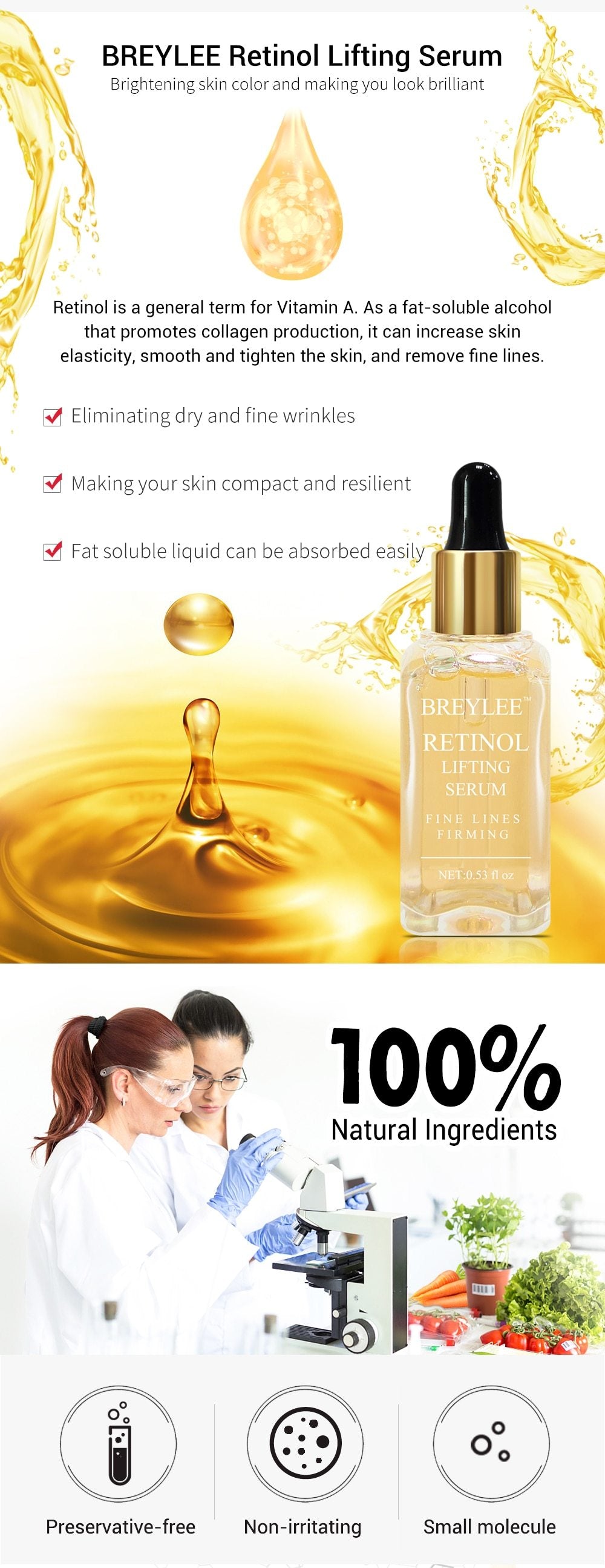 Retinol Lifting Firming Face Collagen Essence Serum