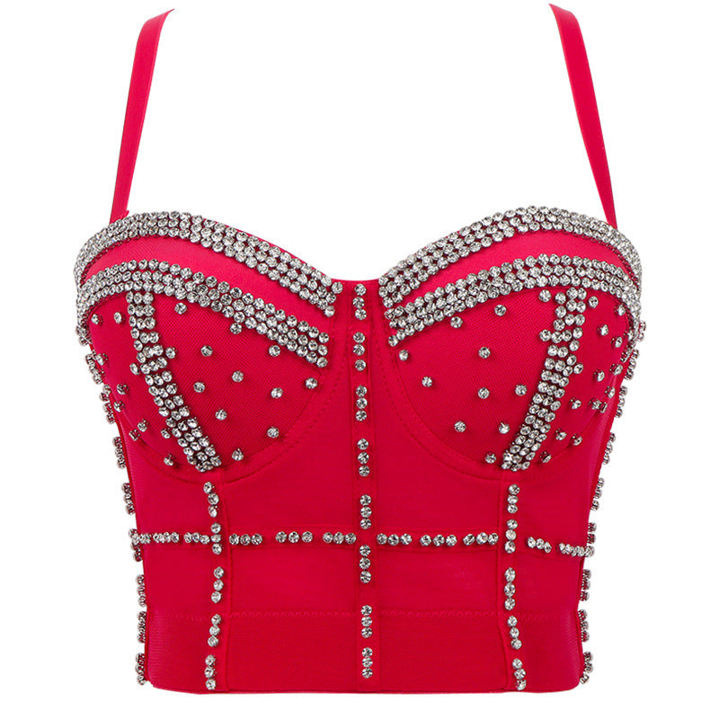 Denim Beaded Tube Top Body Sculpting Costumes