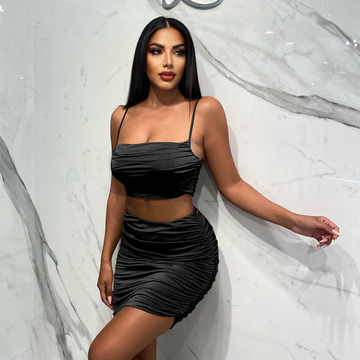 Slender Temperament Fashion Vest Short Skirt Suit