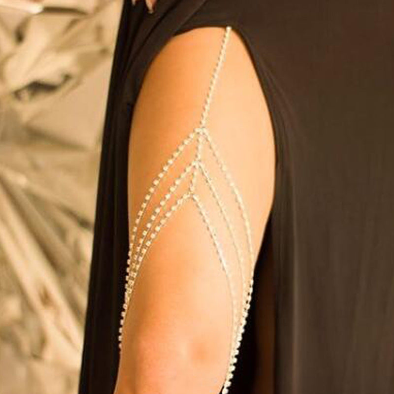Ladies Multilayer Rhinestone Tassel Leg Chain