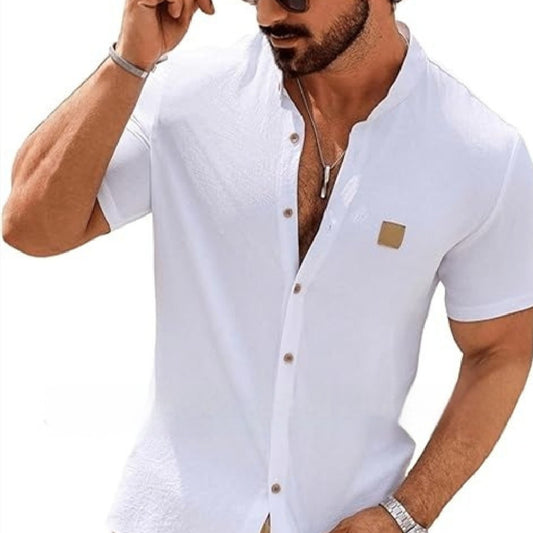 Fashion Summer Button Linen New Men's Shirt