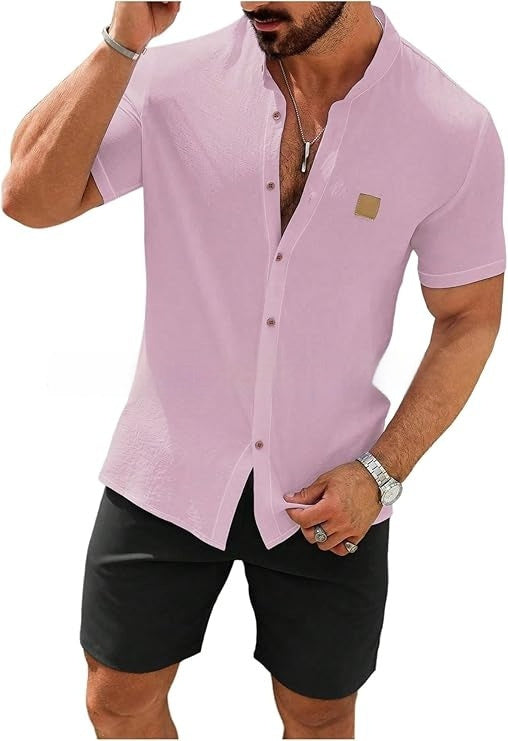 Fashion Summer Button Linen New Men's Shirt