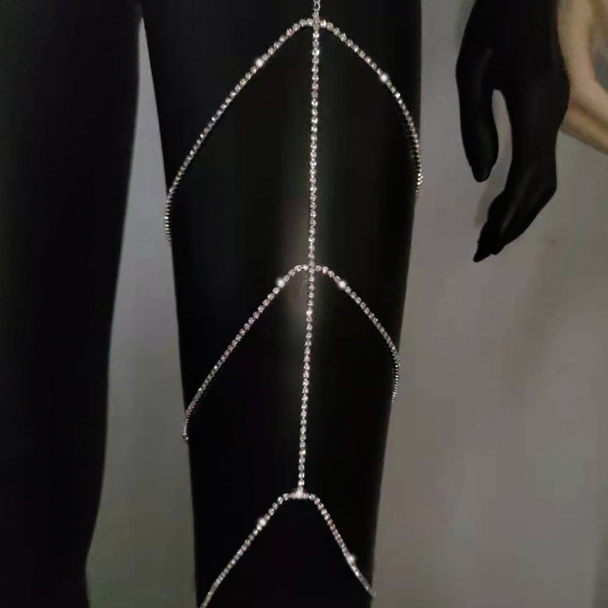 Ladies Multilayer Rhinestone Tassel Leg Chain