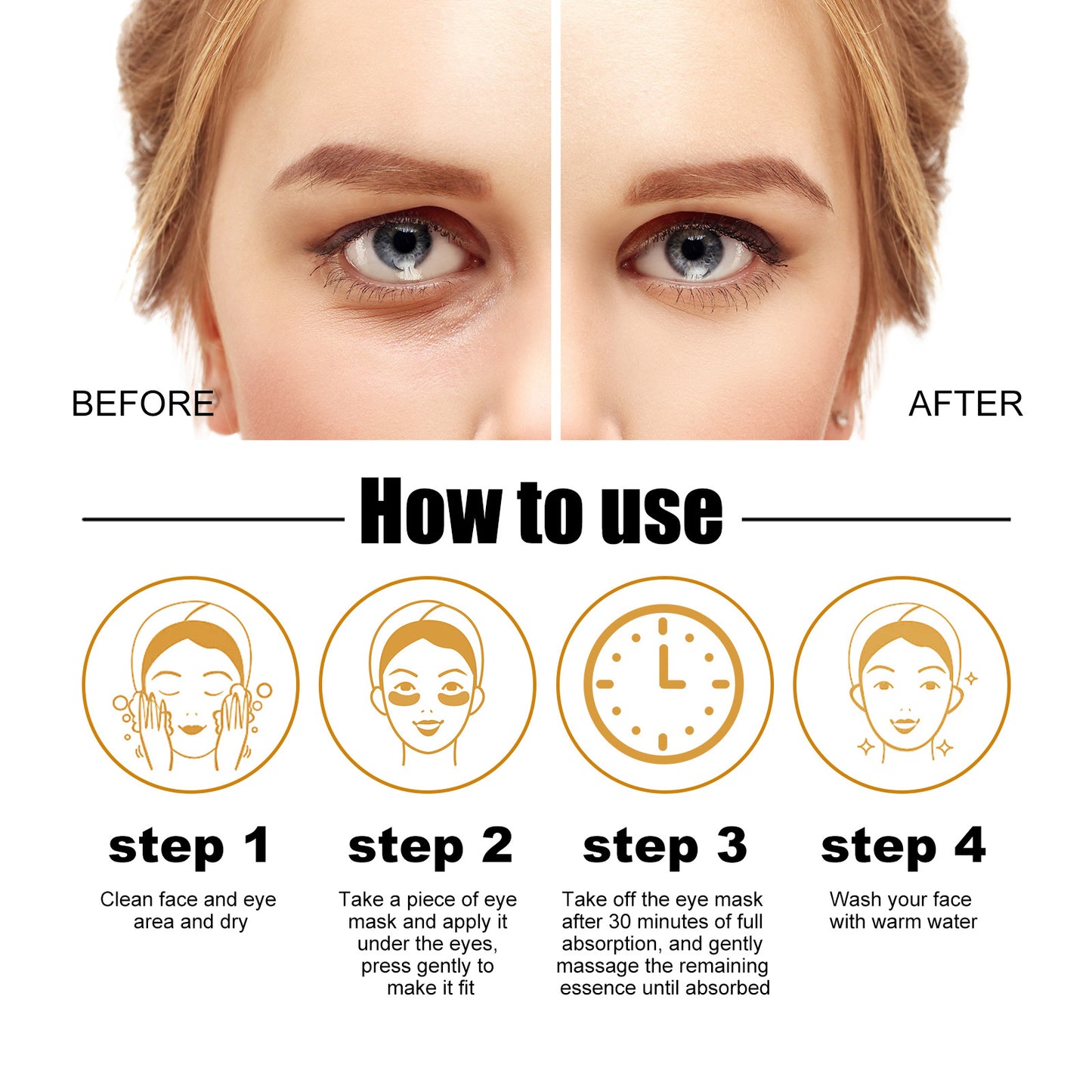 Collagen Gold Eye Mask Firming Eye Patches For Dark Circles And Puffy Eyes
