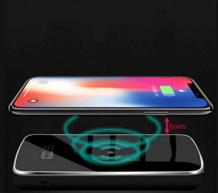 Ultra-thin Customizable Mirror Mobile Phone Wireless Charging Power Bank 10000mAh Wireless Power Bank