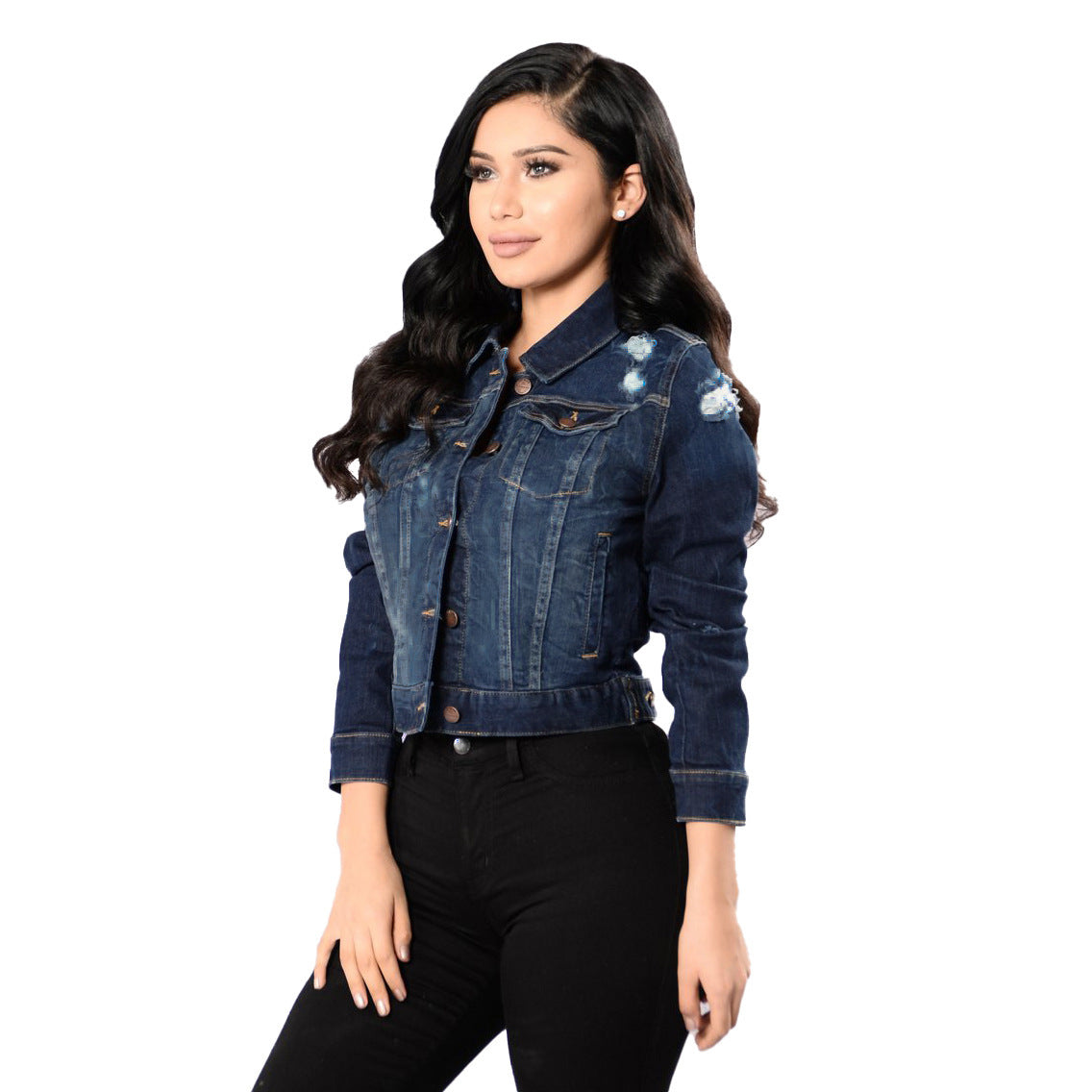 Casual Fashion Long Sleeve Ladies Denim Jacket Top