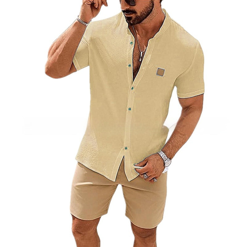 Fashion Summer Button Linen New Men's Shirt