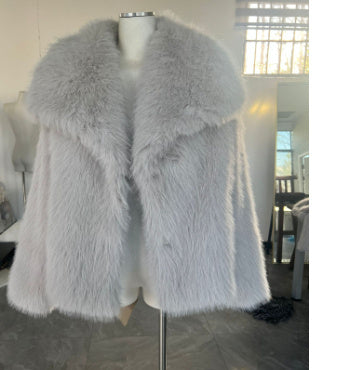 Winter Plush Coat Fashion Thicken Lapel Outwear